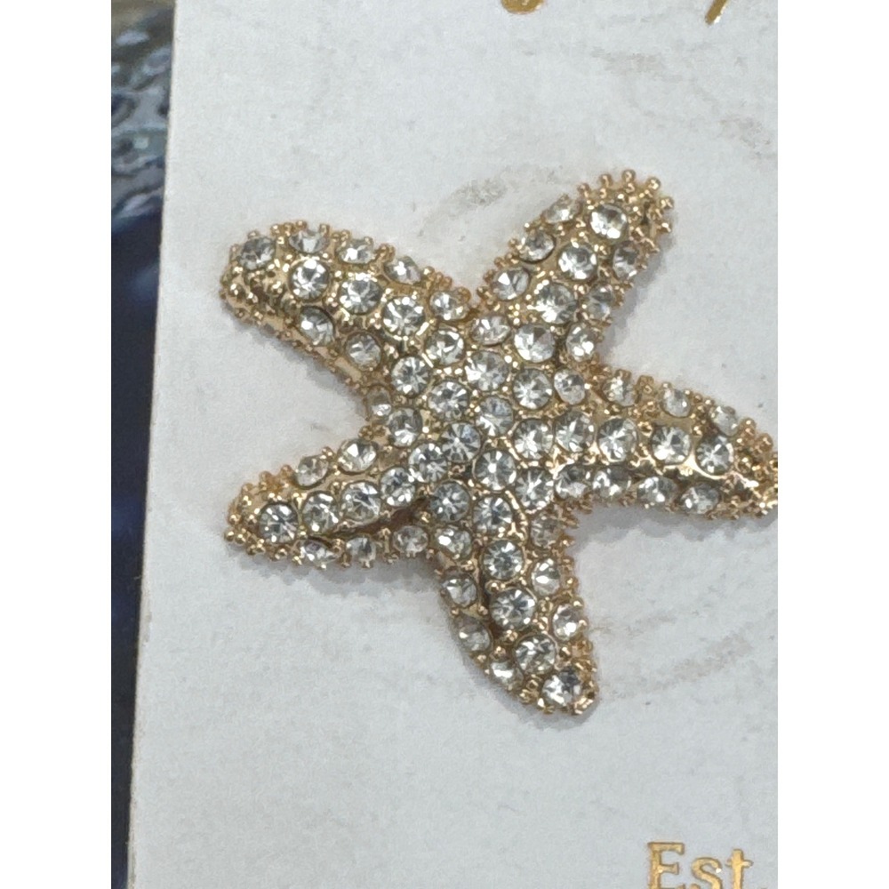 Lilly Pulitzer starfish-shaped‎ stud earrings adorned rhinestones NEW classic - Picture 2 of 5